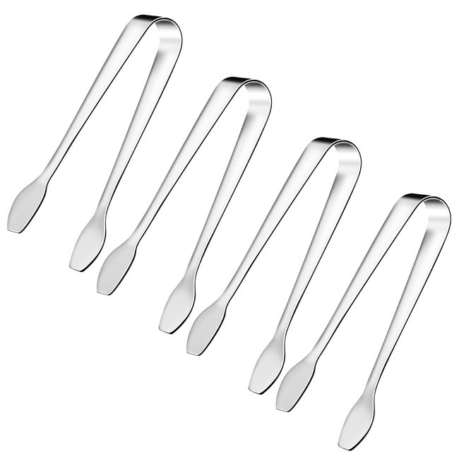 SOLEADER Mini Serving Tongs, Small Serving Utensils for Catering, Kitchen Tongs, Food-Grade Premium 304 Stainless Steel Tongs, Heavy Duty (4.5" Appetizer Tongs)