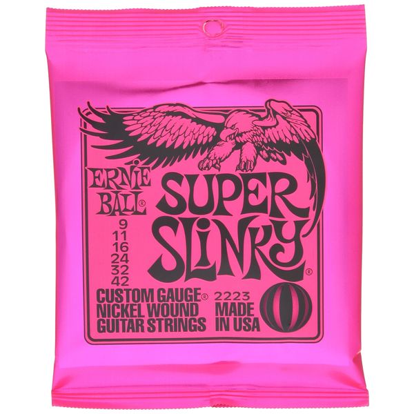 ERNIE BALL 2223 Electric Guitar Strings (09-42) SUPER SLINKY 12 Set Pack, Nickel