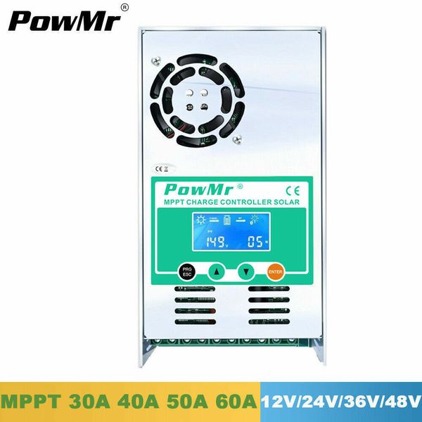 60A MPPT Solar Charge Controller 12V 24V 36V 48V Solar Regulator LCD