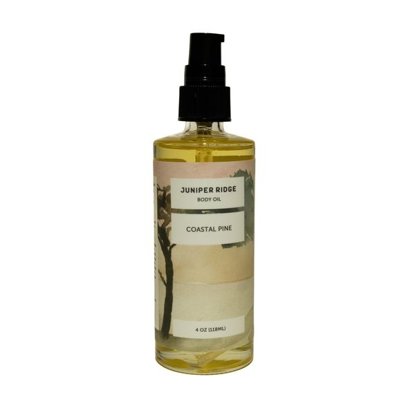 Juniper Ridge Coastal Pine Moisturizing Body Oil - Hydrating Skin Care - All Natural & Organic Aromatherapy Massage Oil Scented with Essential Oils - Paraben, Dye, Cruelty, & Perservative Free - 4oz