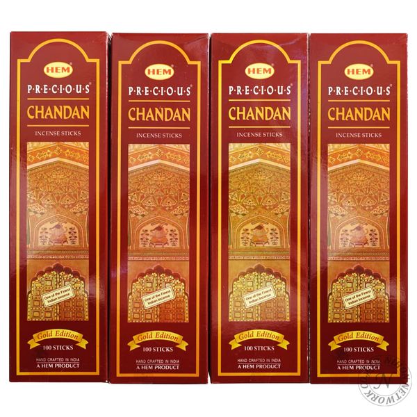 HEM India Incense Stick Type [Precious Chandan] Economy Pack (Set of 4)