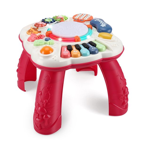 BACCOW Baby Toys 6 to 12-18 Months, Musical Activity Table for 1 Year Old Boys Girls Gifts, Toddler Infant Toys, Length 12.99 Inches Width 12.99 Inches Height 12.6 Inches (33cm W x 33cm L x 32 cm H)