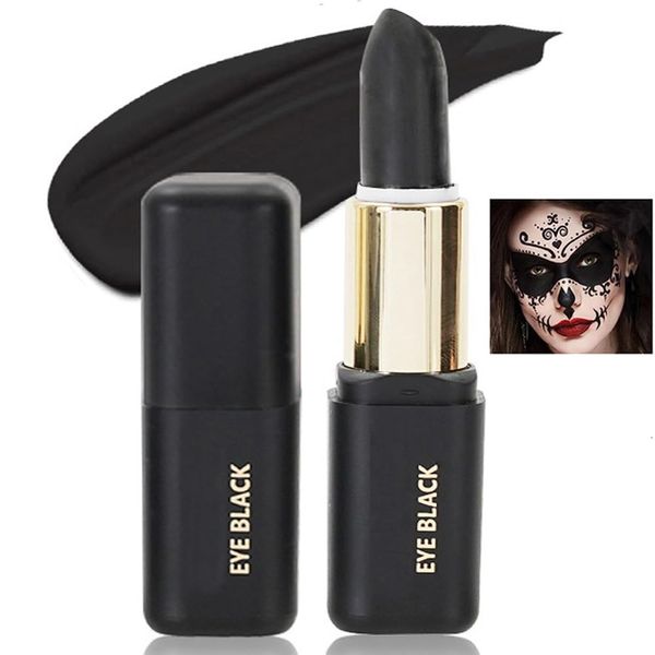 Black Matte Lipstick for Halloween Gothic Cosplay Makeup, Non-Stick Cup Velvet Waterproof and Long Lasting Lip Gloss Matte Lipstick (Black 06)