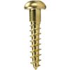 #1 x 3/8" Round Head Wood Screws, Solid Brass, Slotted Drive, Partially Threaded, Quantity 100
