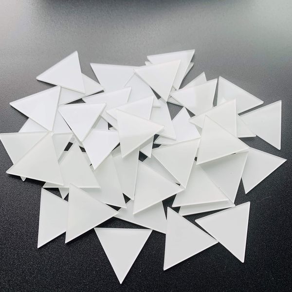 NUORUI 100 Pcs 1" White Triangle Mosaic Tile for Craft Project (1 inch)