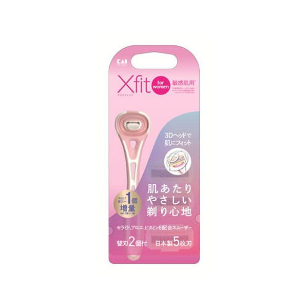 Kaijirushi Co., Ltd. GA0094 Xfit for women Razor for sensitive skin with 2 spare blades