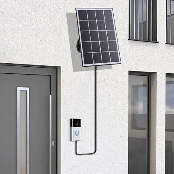 Durable 20W Solar Panel Kit IP65 Waterproof for Ring Video Doorbell 4/3/3 Plus/2