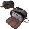 KASGO Toiletry Bag for Men and Women Large Travel Toiletry Bag Water Resistant Cosmetic Bag with 3 Compartments and Leather Holder for Bathroom, Gym and Travel, Dark grey-74