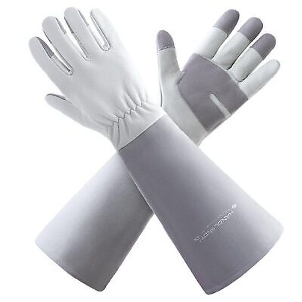 Gardening Gloves for Women & Men, Leather Long Sleeve Rose Pruning Gloves, Th...