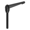sourcing map M12 x 100mm Adjustable Knobs Handle Male Thread Push Button Ratchet Quick Release Locking Rotating Bolt for Lathe Machinery, Black