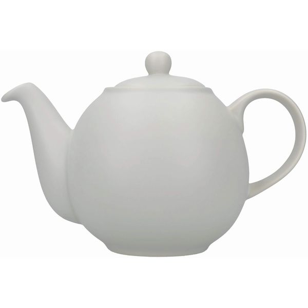 London Pottery Globe Teapot with Strainer in Gift Box, Ceramic, Nordic Grey, 4 Cup (900 ml)