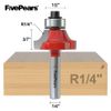 FivePears 1/4" Radius Roundover Router Bit 1/4 Inch Shank, Round Over Router Bit for Edging Forming Rounding