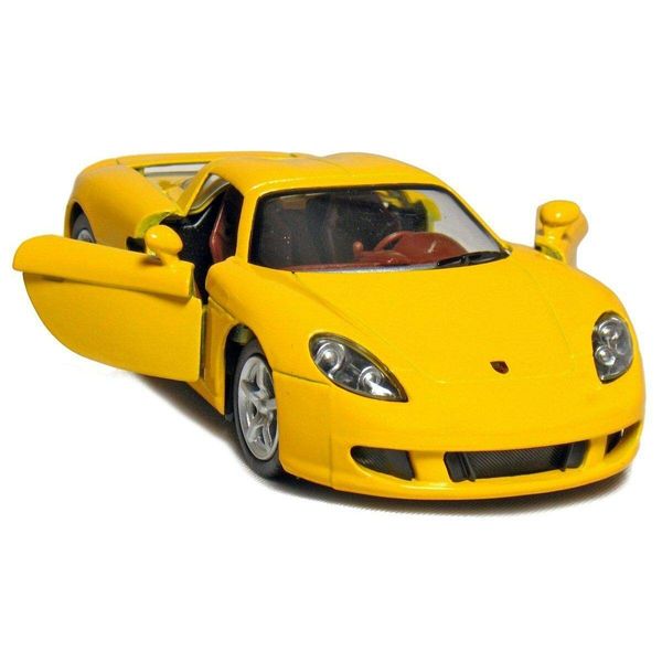 KiNSMART Porsche Carrera GT Yellow 5" 1:36 Scale Die Cast Metal Model Toy Race Car