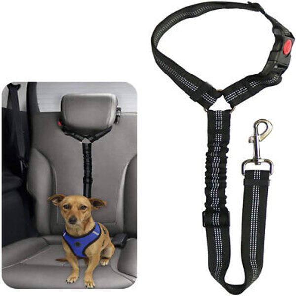 Cat / Dog Car Seat Belt Harness Clips Safety Travel Adjustable Lead  Restraint^