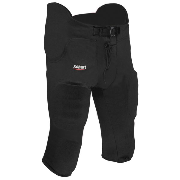 Schutt Sports Men's Standard All-in-One Poly Knit Varsity Football Pant, Black, Small