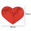 Tegg Embroidered Patch 5PCS Red Love Heart Sequin Applique Patches