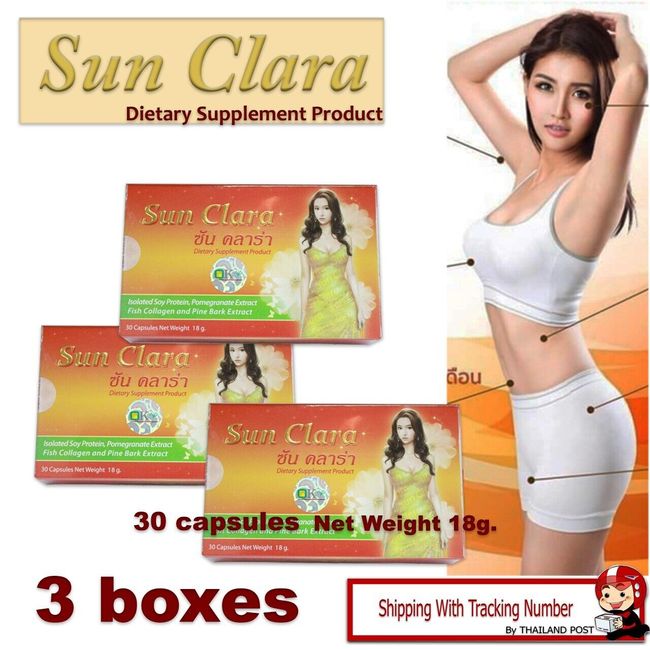 3x30cap Sun Clara Dietary Supplement Women Chinese Herbs Muscles Firm Dark Spots