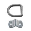 FOUR 1/2" D-Ring, Heavy Duty Silver D Ring Cargo Tie-Down Anchor w/ Bolt-on Clip