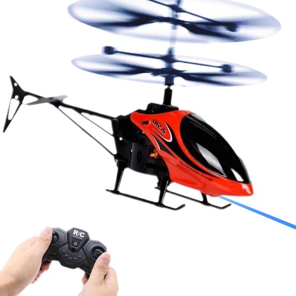 RC Helicopter, 2.4 GHz High and Low 2 Speed Up and Down Flying with One Key Take-Off/Landing,2-Channel Kids Remote Helicopter with LED Light, Suitable for Boys and Girls Helicopter Flying Toys