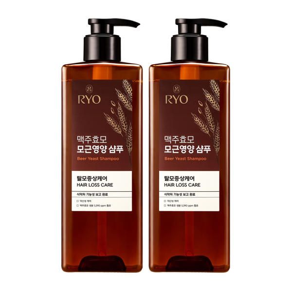 Ryeo Beer Yeast Shampoo Anti-Hair Loss Shampoo 600ml x 2