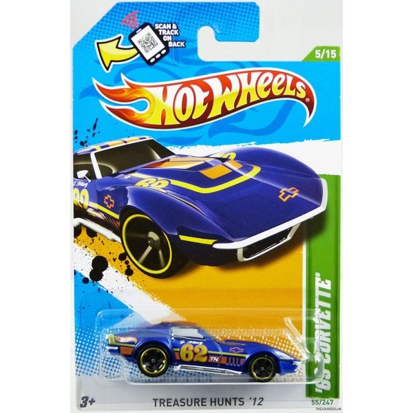 Hot Wheels 2012 69 Corvette Sports Car Metalflake Blue Treasure Hunts 55