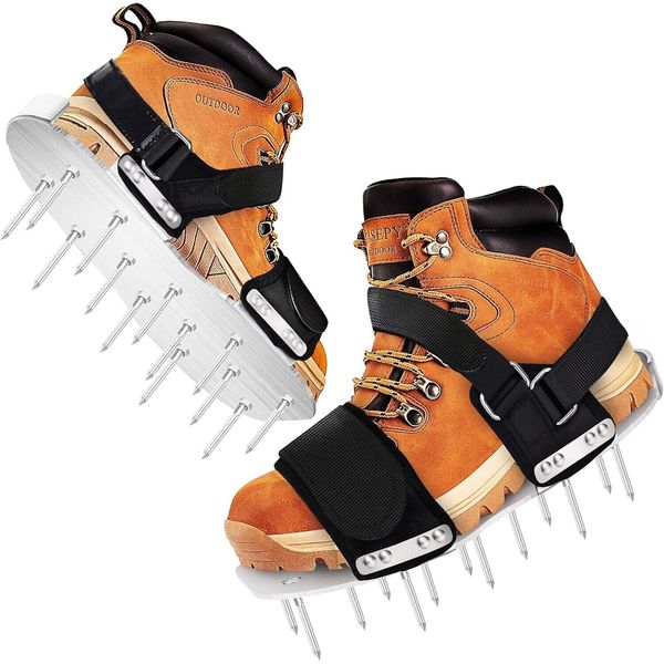 Yasutong Manual Lawn Aerator Shoes Aluminum Sandals with Stainless Steel Spikes