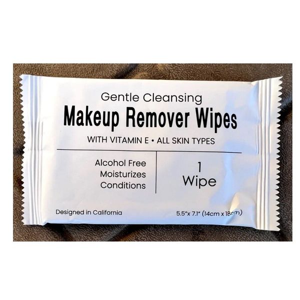 Lot Of 50 Cleansing Makeup Remover Wipes, Alcohol Free, Hotel & Travel Size