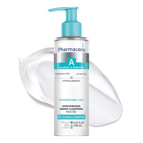 Pharmaceris A Physiopuric-Gel, Moisturising Physiological Cleansing Gel, Face Cleanser for Allergic and Sensitive Skin, D-Panthenol, Face Wash - 190 ml