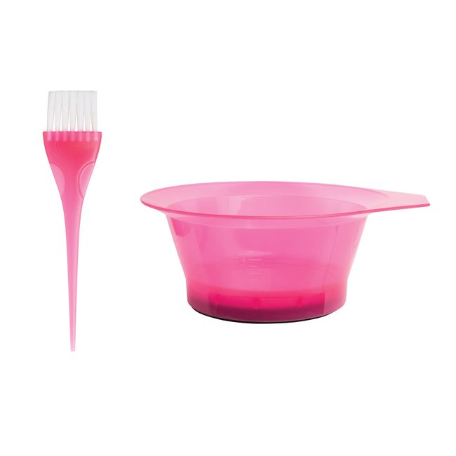 MayaBeauty Tint Bowl Set Tranlucent Pink, Tint bowl with brush, Color: Tranlucent Pink, Dying Hair Kit,