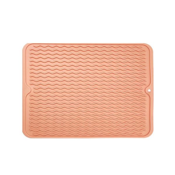 Dish Drying Mat, Heat Resistant, Non-Slip Dish Drying Mat (Pink)