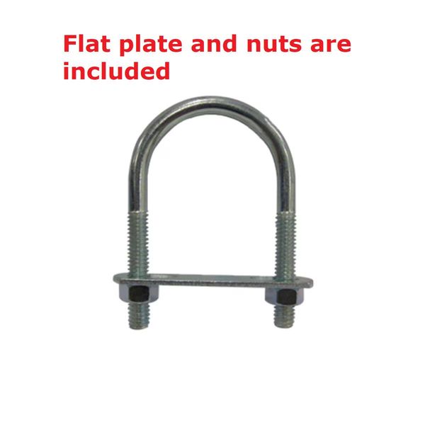 U-Bolt 1" Wide Long Boat Trailer Round Zinc Plated U-Bolt Incl Flat Plate & Nuts