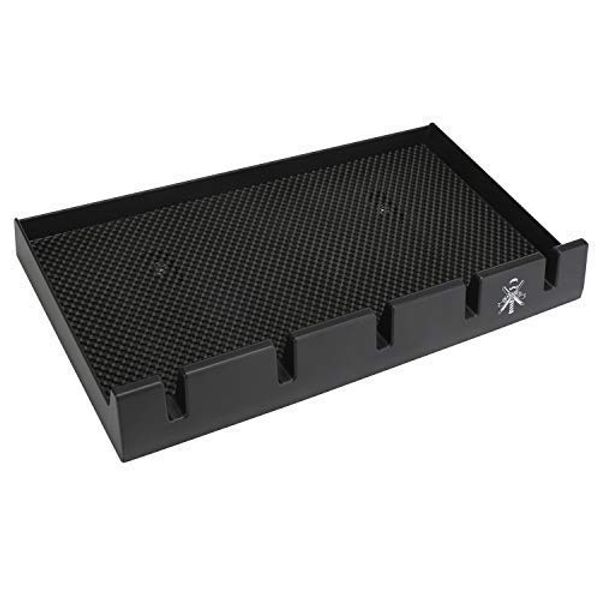 Segbeauty Barber Clipper Tray, Barber Clipper Holder Clipper Rack Anti-Slip Black Salon Clippers Organizer Razor Case, 5 Notches Professional Hair Trimmer Holder Hairdresser Stylist Barbers Tools Box