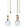 Ceiling Fan Pull Chain, Fan Pulls Set with Connector, 2 Pack 30mm Diameter Crystal Bubble Ball Fan Pull Chain
