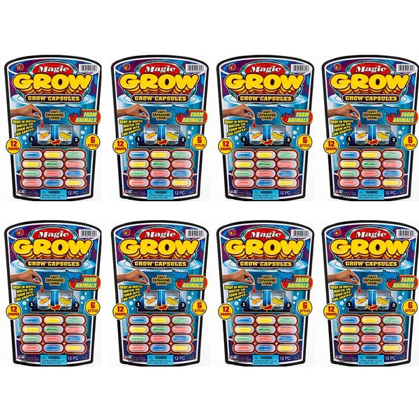 Ja-Ru Magic Grow Capsules, (8 Packs Assorted). Water Growing Animals Capsules. Great Party Favor Kids Toy. Bath Toys for Kids. Fidget Stem Toys. Plus 1 Sticker 305-8s