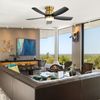 42" Low Profile Ceiling Fan with Light Remote Out/Indoor Flush Mount Ceiling Fan