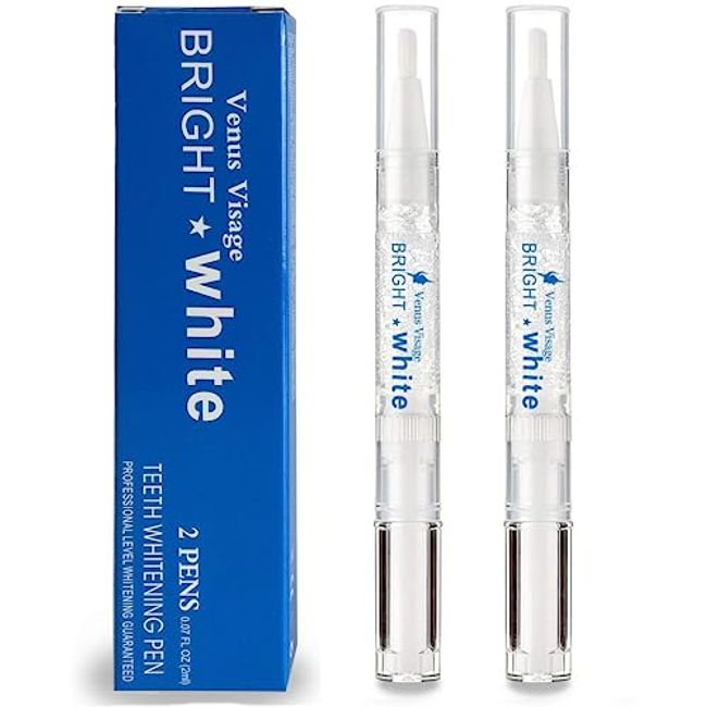 Venus Visage Award Winning Teeth Whitening Pen (2 Pens), 20+ Uses - Teeth whitening Gel Professionally formulated - Best Teeth whitening kit Teeth Whitener - Low Sensitivity (Mint)