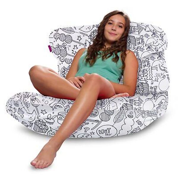 Posh Creations Structured Comfy Bean Bag Chair for Gaming, Reading, and Watch...