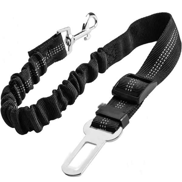 Dog Car Seat Belt, Black Dog Seat Belts for Cars UK - Safety Harness for Dogs - Adjustable Seatbelt Clip Lead - Secure Travel Restraint for Pets