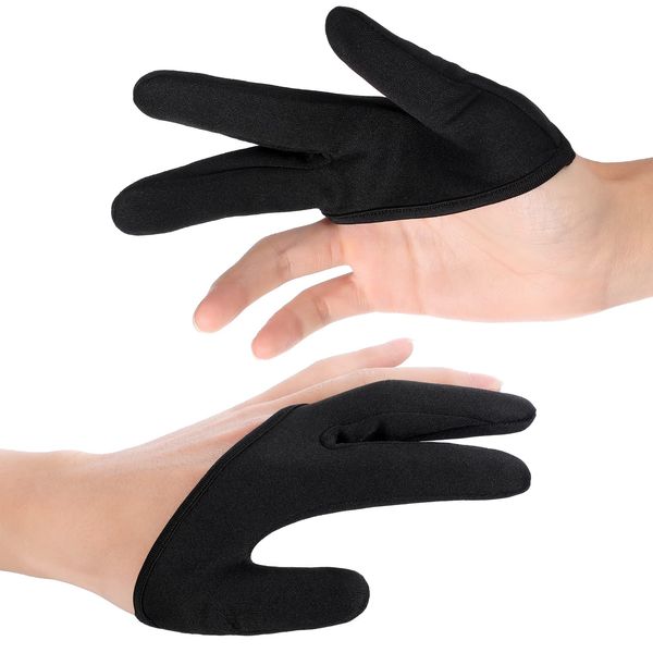 LOYIM 2 Pieces Heat Resistant Gloves 3 Finger Mittens Protection Gloves Curling Wand Glove Reusable Heat Gloves for Barber Hair Styling Curling Perming Hair Straightening