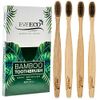 EveEco 4 Count I Bamboo Toothbrush I Soft Bristles Best for Sensitive Gums I Charcoal I Vegan I Natural Wood I BPA Fee I Recyclable I Compostable I Biodegradable | Environmentally Friendly
