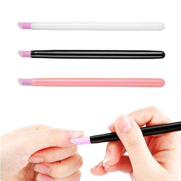 Stone Pusher, Ceramic Pusher, Cuticle Pusher, Nail Art Tool, Detailing, Sanding, Cuticle Treatment, Easy to Carry, Easy to Use, Set of 3 Colors