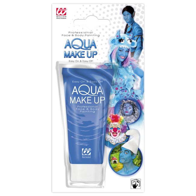 WIDMANN 02383 - Aqua Make-Up Child Unisex, In Tube, Carnival, Halloween, Theme Parties, 30 ml, Blue Colour