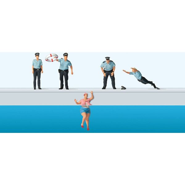 Preiser 10744 Rescued from the Water (5) Exclusive Figure Set