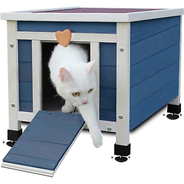 Outdoor Cat House,Outdoor Cat Houses for Feral Cats Weatherproof Rabbit Hutch Sm