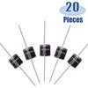 Tnisesm 20 Pcs 20SQ050 20A 50V Schottky Blocking Diode, Rectifiers Diode,Diode Axial Kit for Solar Panel