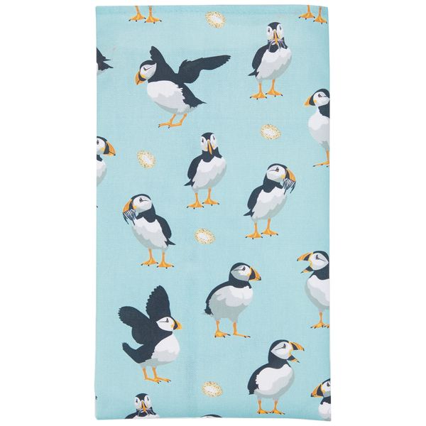 Samuel Lamont Puffins Cotton Tea Towel, Blue, 48.26 x 73.66 cms