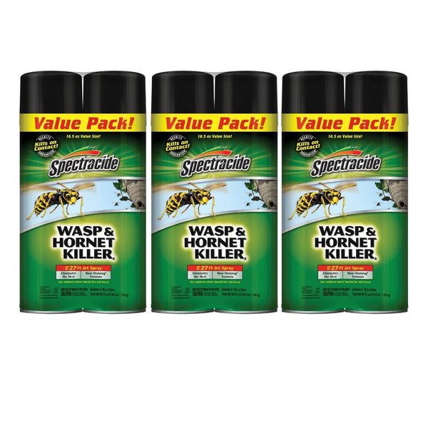 6 Pack Spectracide Wasp and Hornet Killer, 18.5 oz