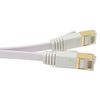 MICRO CONNECTORS 25ft Cat7 Shielded RJ45 Flat Patch Cable with Cable Clips (White, E11-025FL-W)