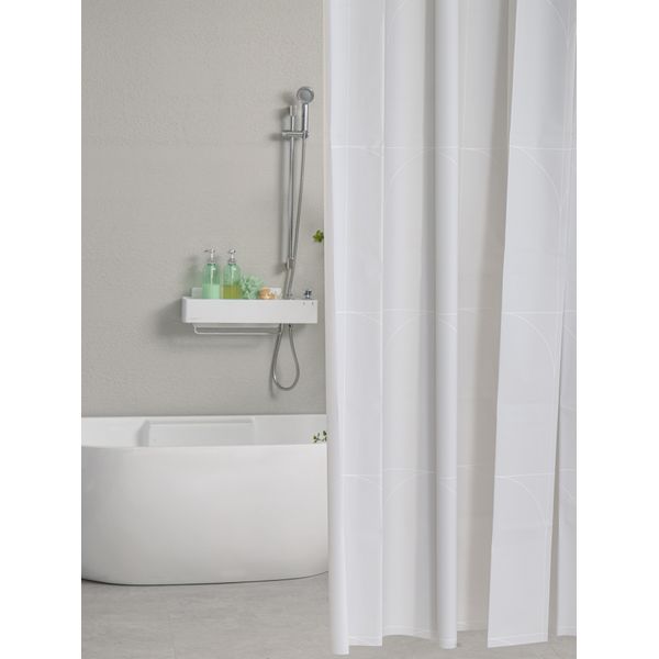 Window Design Shower Curtain Gray