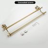 WINCASE Crystal Towel Holder Double, Adjustable Gold Towel Bar 18 to 30 Inch, Towel Rack Rail for Bathroom Wall Mounted
